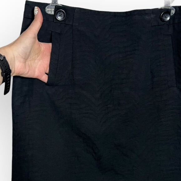 Ann Taylor Petite Black Textured Cotton Jacquard Pencil Mini Skirt Size 6P - Picture 6 of 14